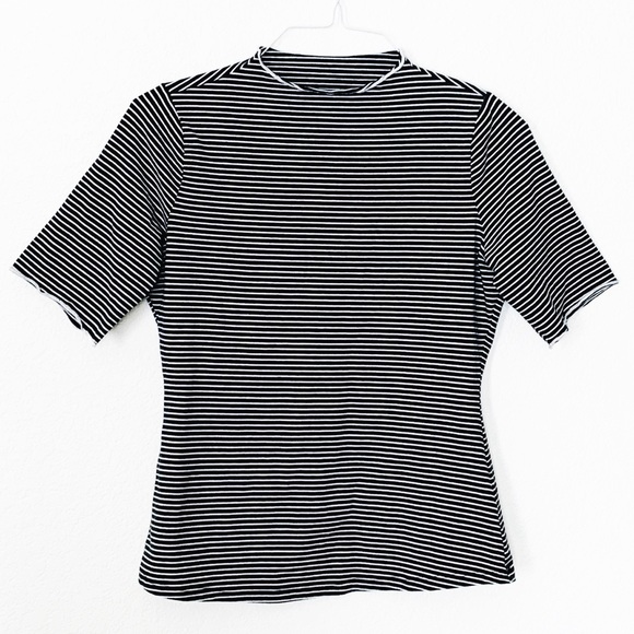 Elbow Sleeve Striped Top - Picture 1 of 5